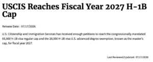 移民局官宣:2026财年H-1B抽签类申请已收满,今年无第二轮补抽! 1 640 11